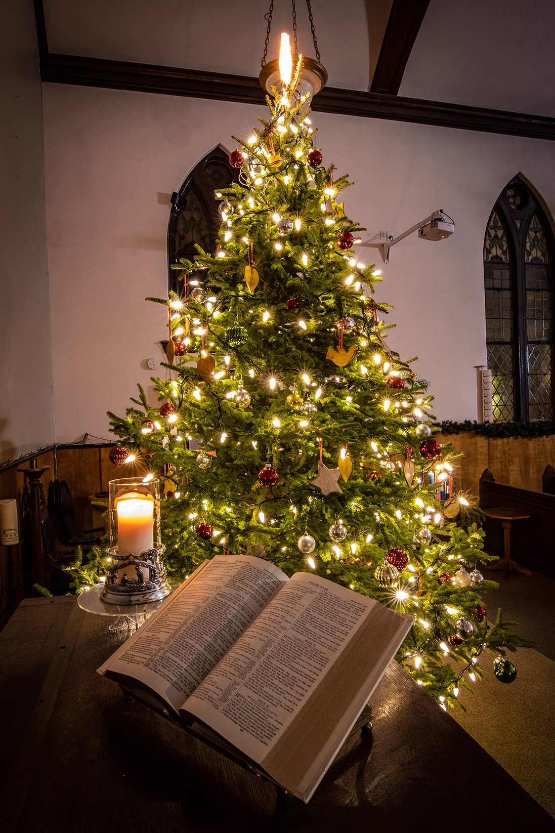 Christmas tree with lights