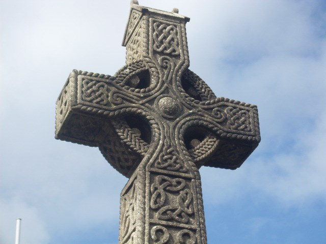 a Celtic stone cross